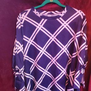 Z Avenue Navy Windowpane Tunic